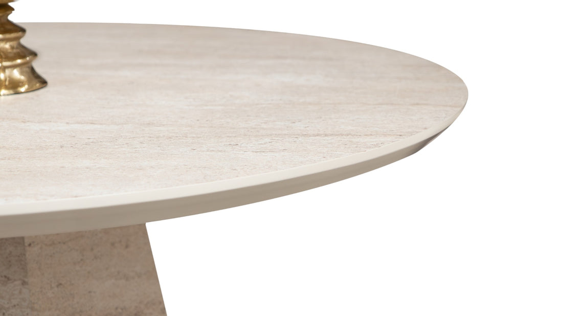 095 Round Travertine Dining Table