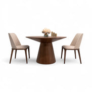 090 Round Dining Table Walnut
