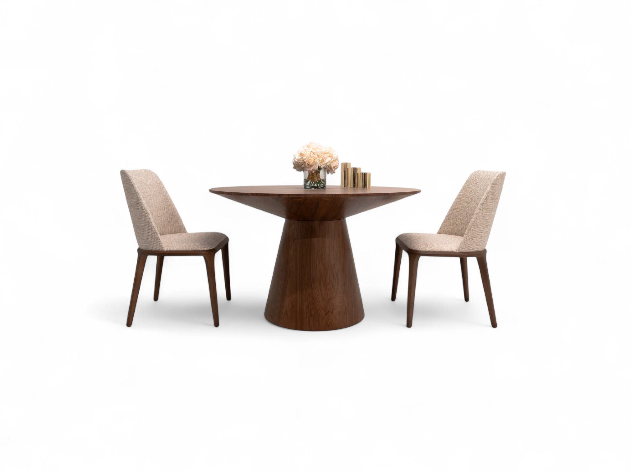 090 Round Dining Table Walnut