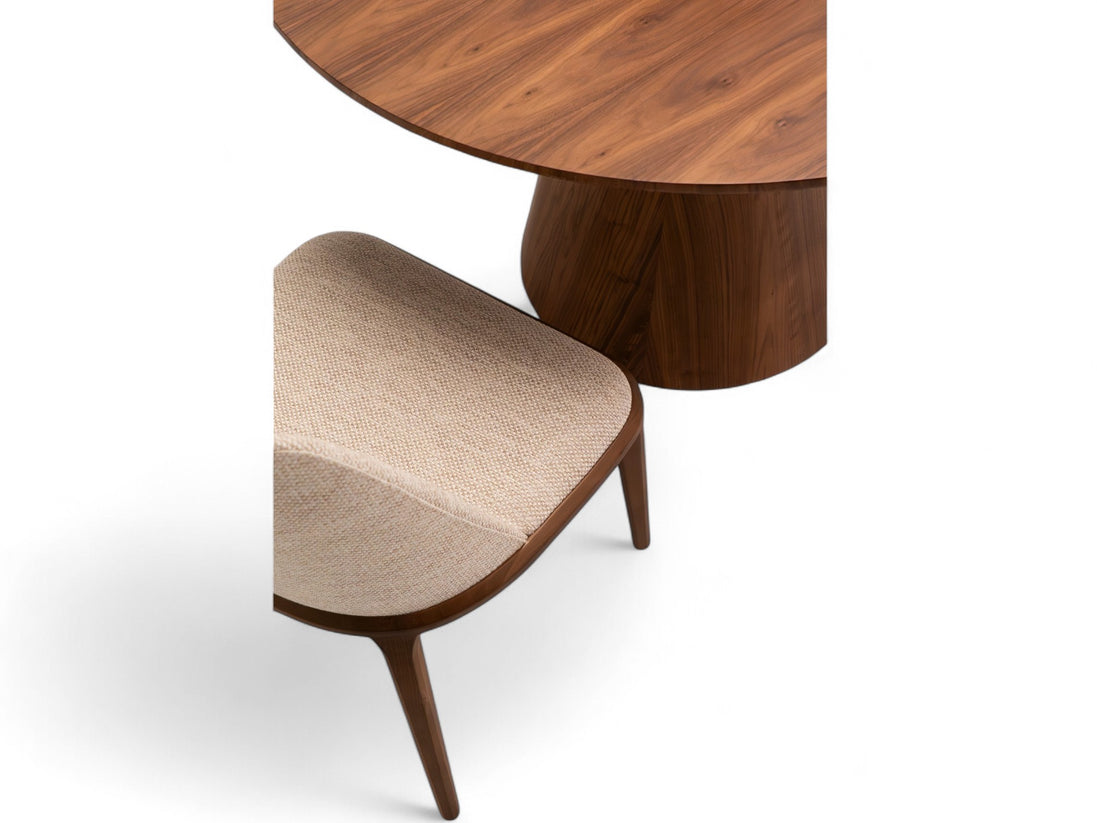 090 Round Dining Table Walnut