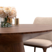 090 Round Dining Table Walnut