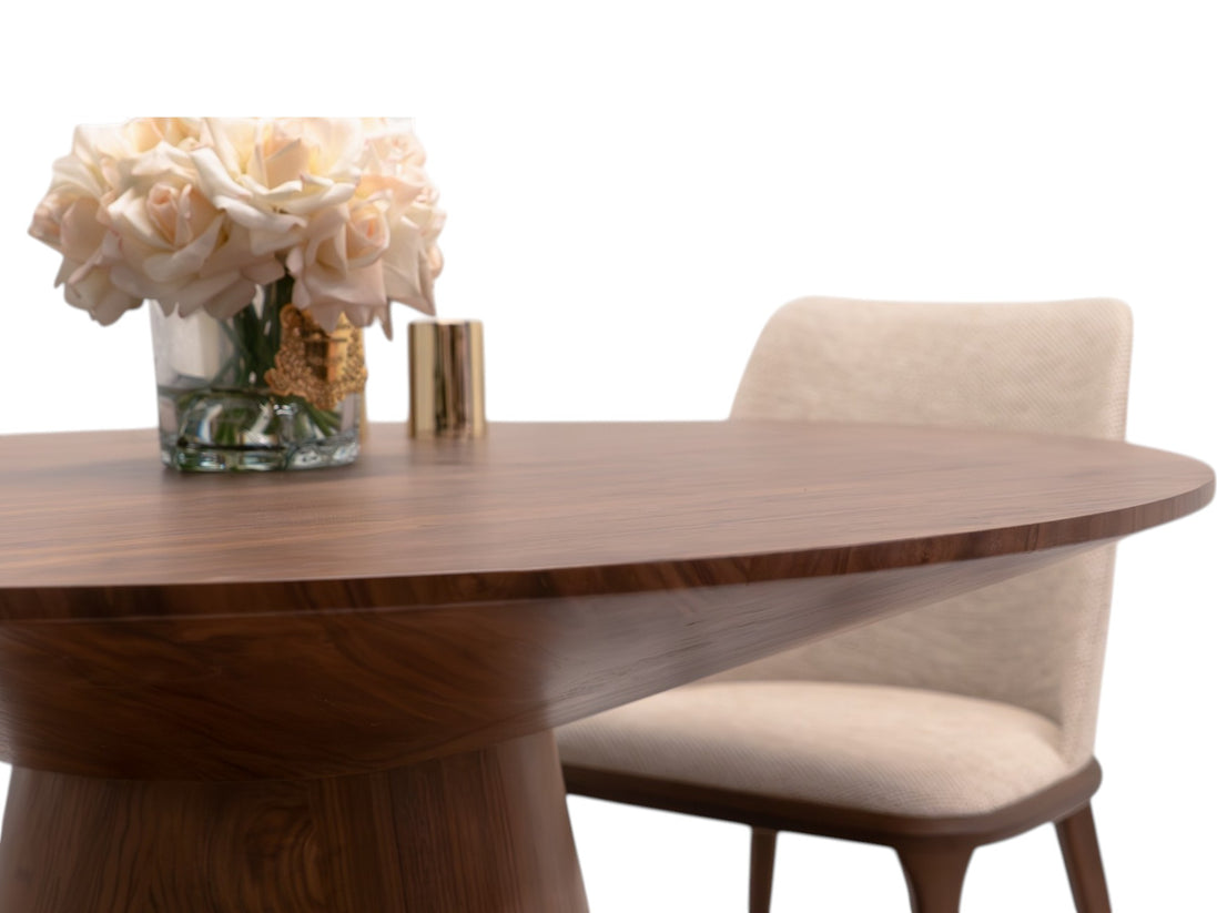 090 Round Dining Table Walnut