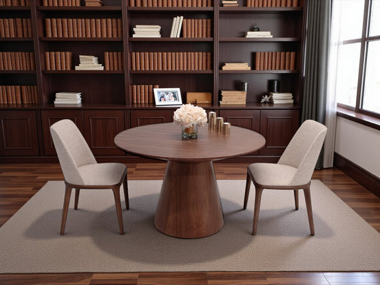 090 Round Dining Table Walnut