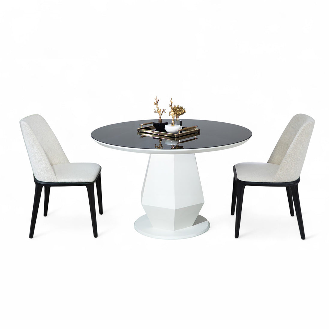 095 Round Dining Table White Black