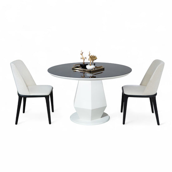 095 Round Dining Table White Black