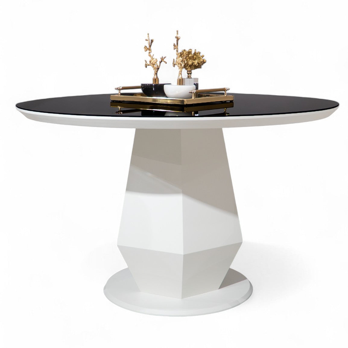 095 Round Dining Table White Black