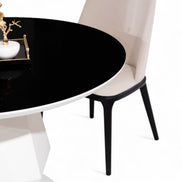 095 Round Dining Table White Black