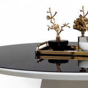095 Round Dining Table White Black