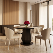 095 Round Dining Table Black