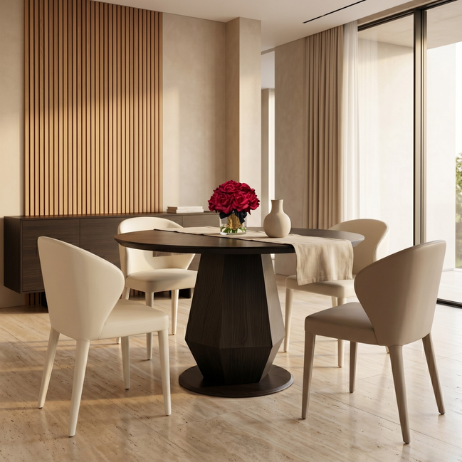 095 Round Dining Table Black