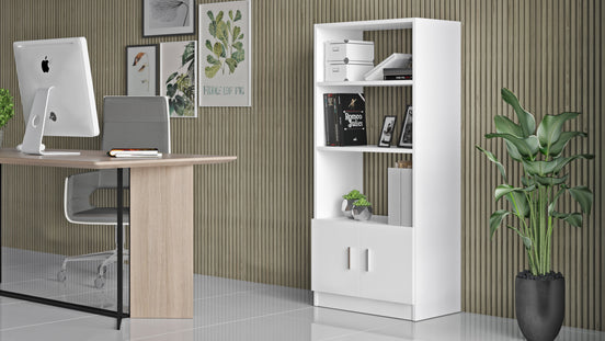 Valmere Book shelve file cabinet Tall White