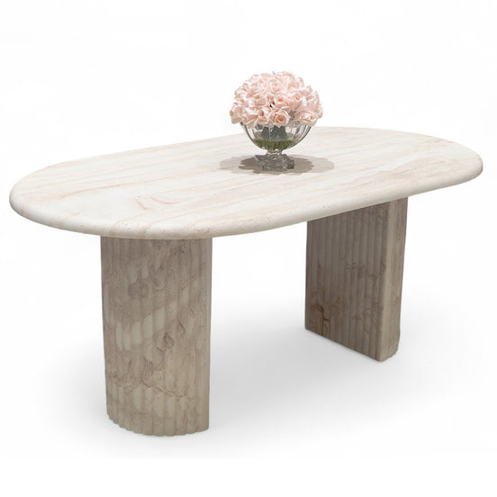 117 6-Seater Dining Table Travertine