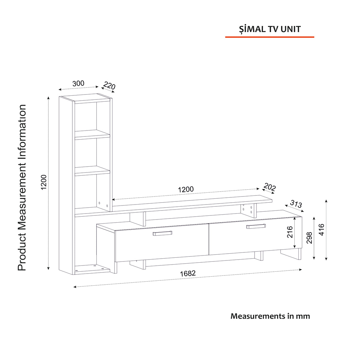 Siena TV Stand White