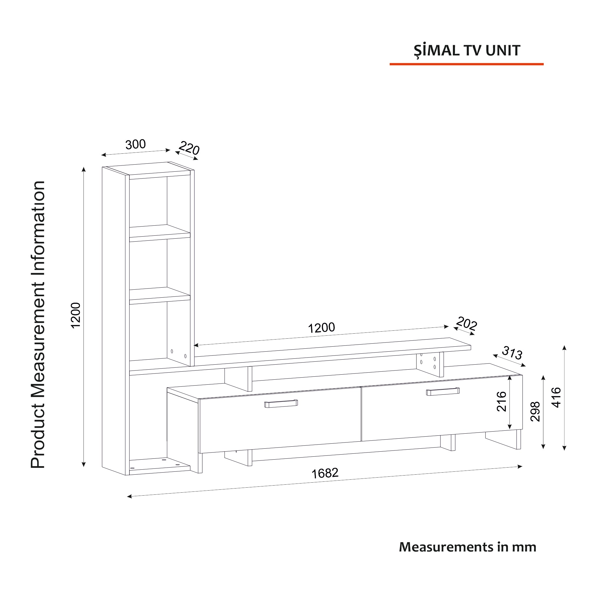 Siena TV Stand White