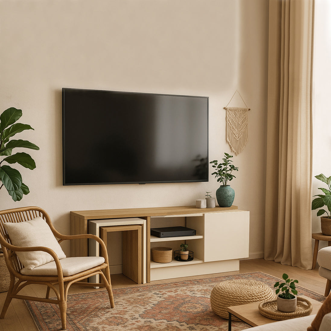 Rodega TV Stand with Nesting Table