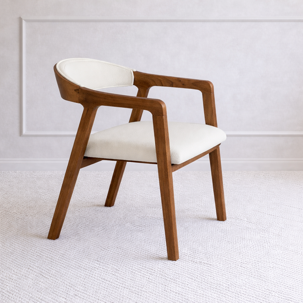 Mira Wood Armchair White