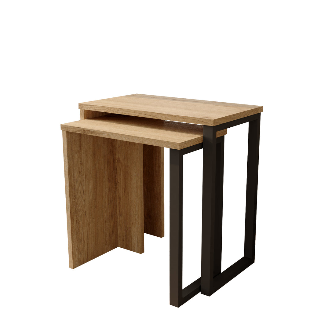 Lunara Edge Nesting Table 2 set Walnut