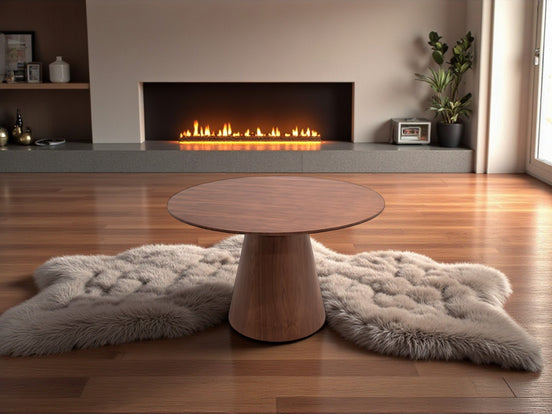 090 Round Dining Table Walnut