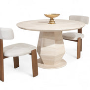 095 Round Travertine Dining Table