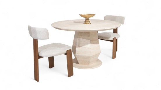 095 Round Travertine Dining Table
