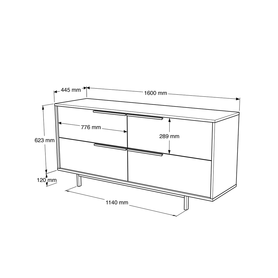 Wintermist Sideboard White