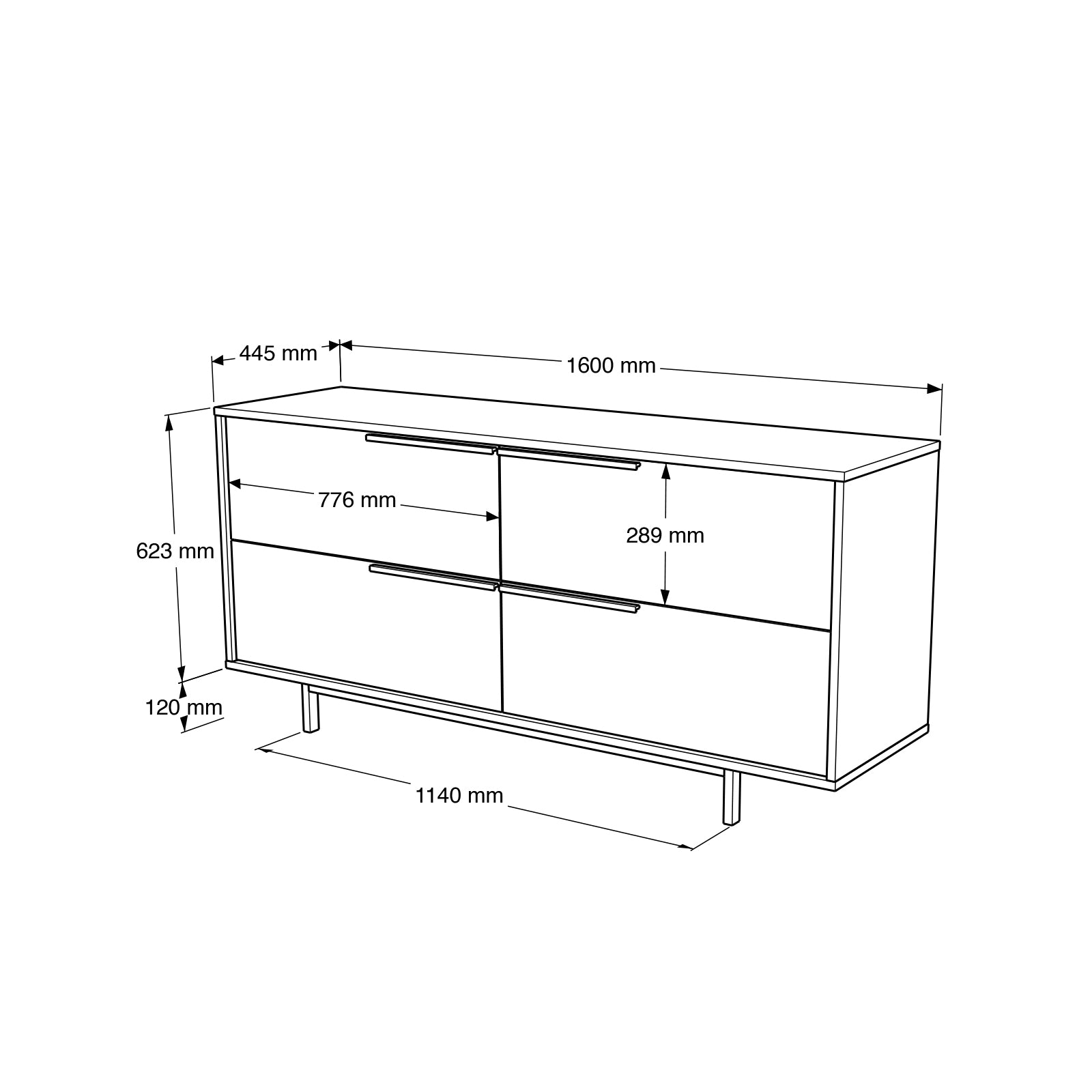 Wintermist Sideboard White