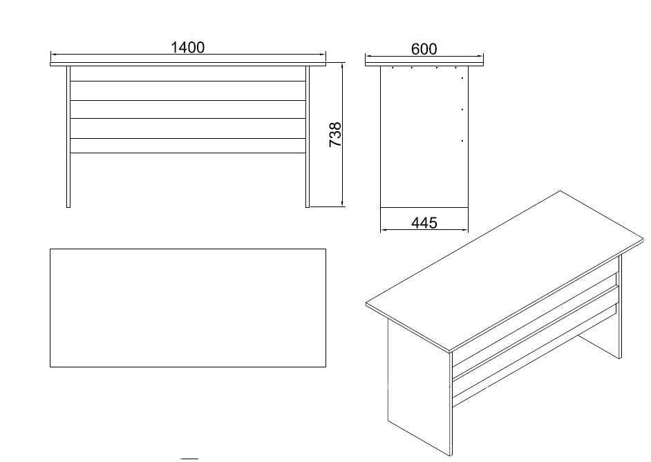 Valmere Office Desk White