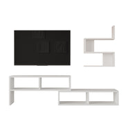 Veloura TV Unit with Wall Shelves White