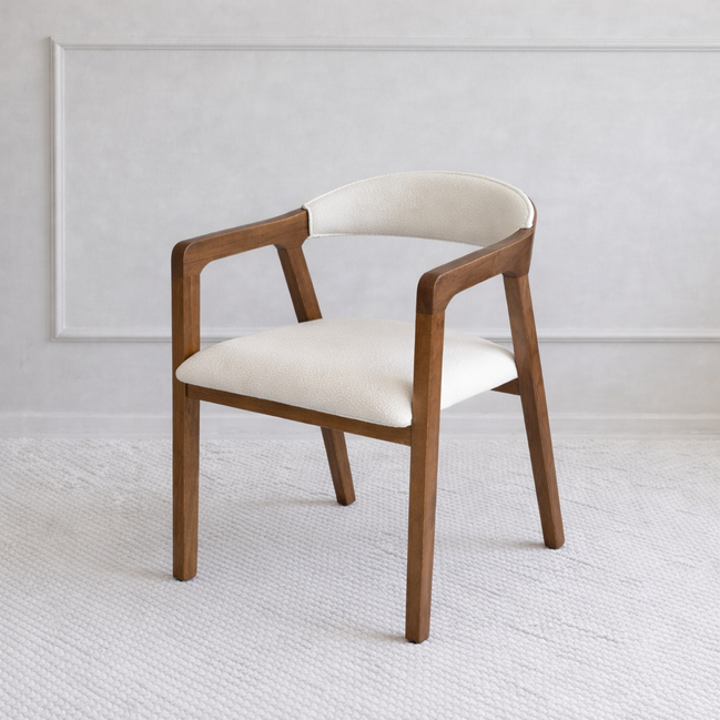 Mira Wood Armchair White