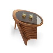 Aden Glass Wooden Side Table