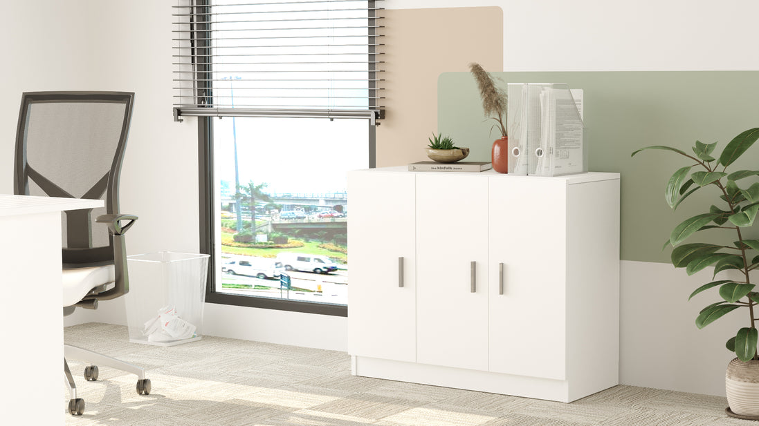 Valmere Book shelve file cabinet Wide White