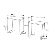 Lunara Edge Nesting Table 2 set Walnut
