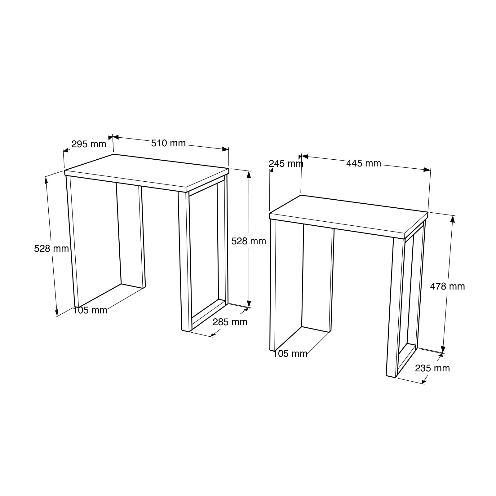 Lunara Edge Nesting Table 2 set Walnut