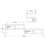 Veloura TV Unit with Wall Shelves White