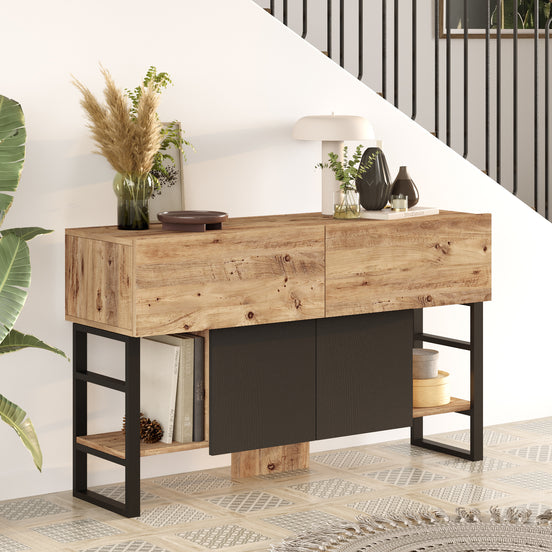 Solenne Entryway Table With Storage Pine