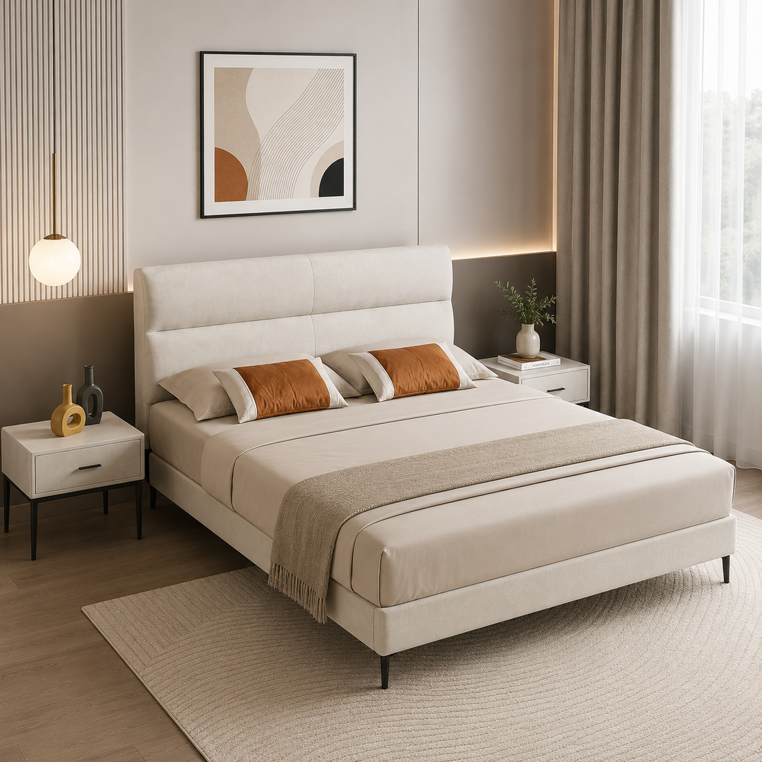 Whitehaven King Upholstered Bed 180x200
