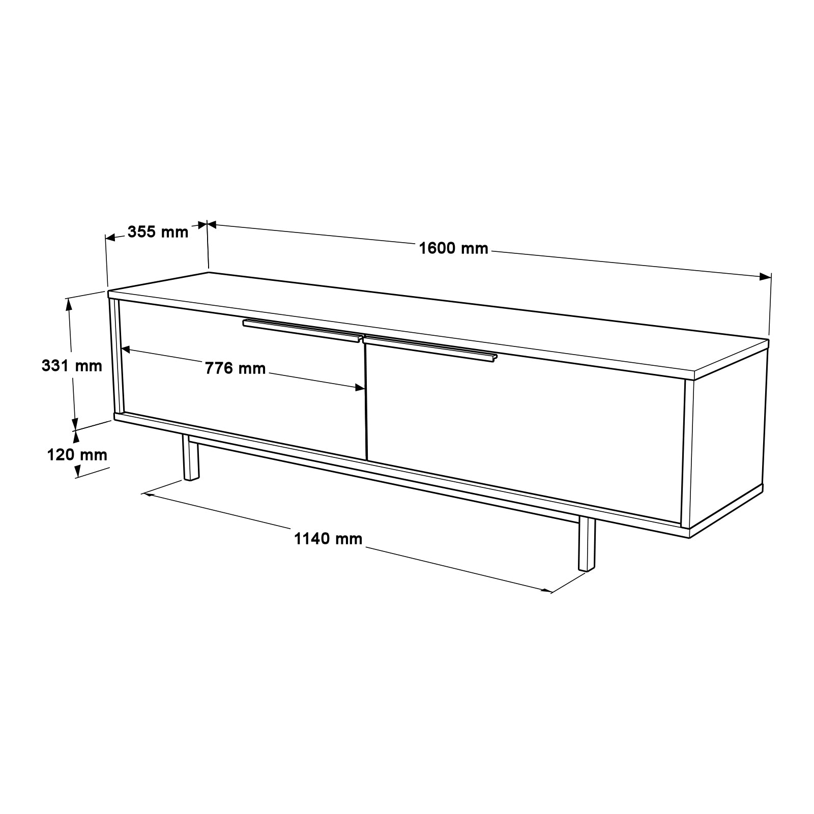 Frostveil TV Console White