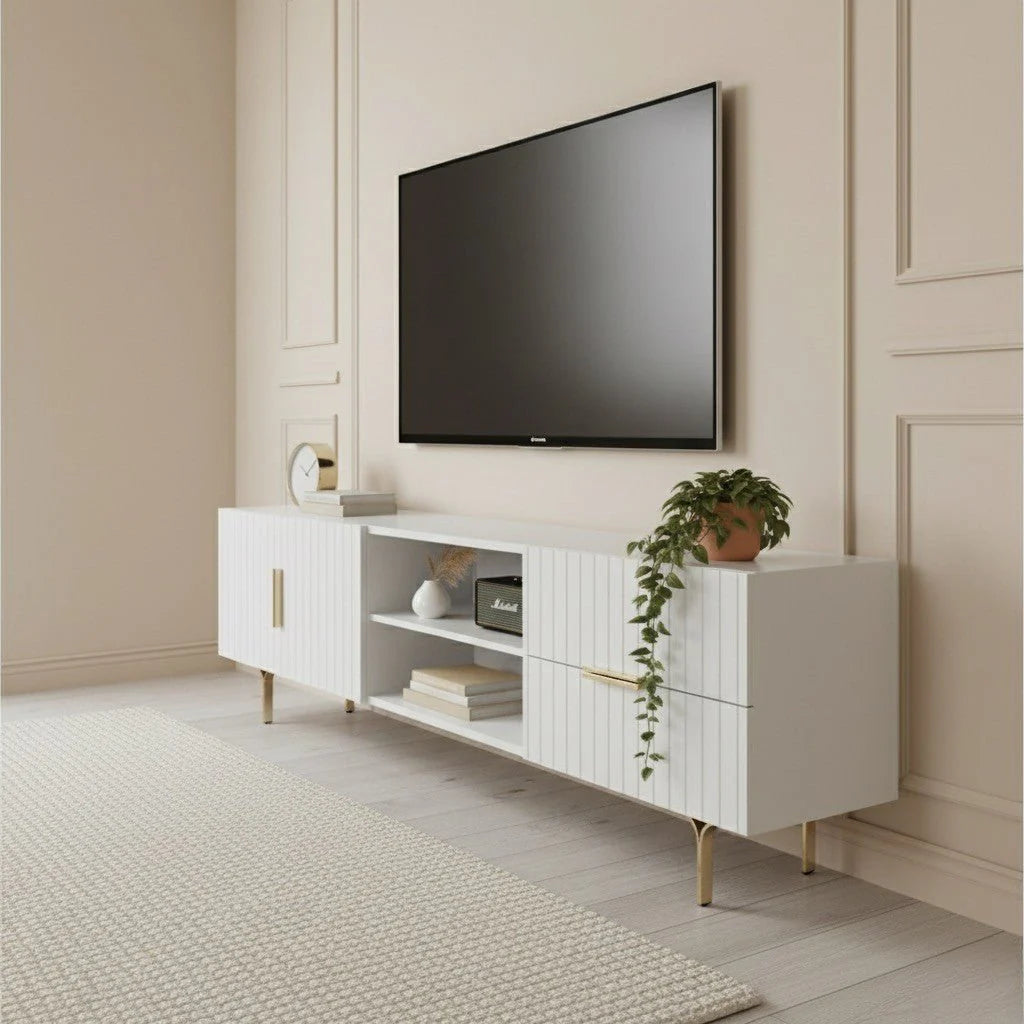Orbis Tv Unit White 200cm