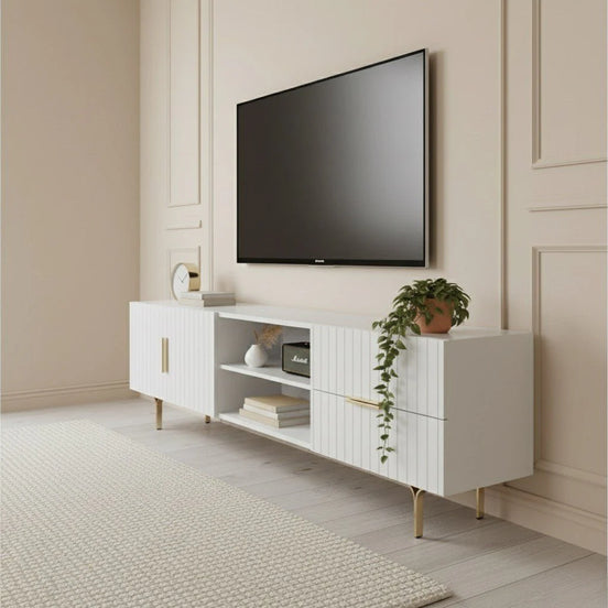 Orbis Tv Unit White 200cm