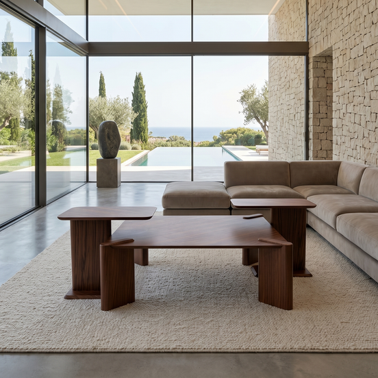 650 -  651 Coffee Table Set Walnut