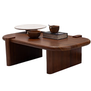 681 - 675 Coffee Table Set Walnut Travertine