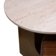 681 - 675 Coffee Table Set Walnut Travertine