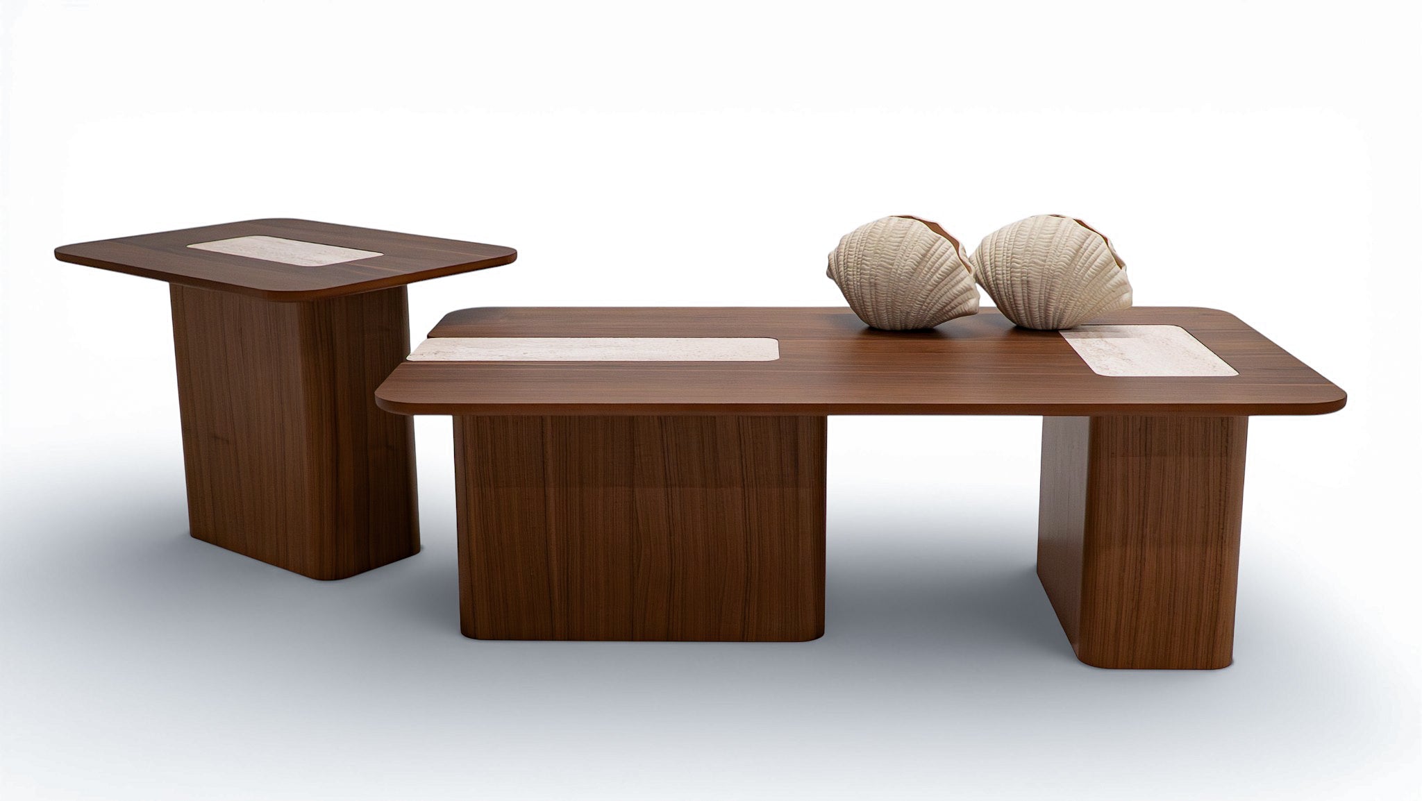 690 - 691 Walnut Coffee Table Set