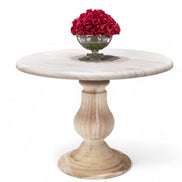 091 Round Travertine Dining Table