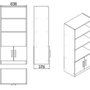 Valmere Book shelve file cabinet Tall White