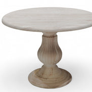 091 Round Travertine Dining Table