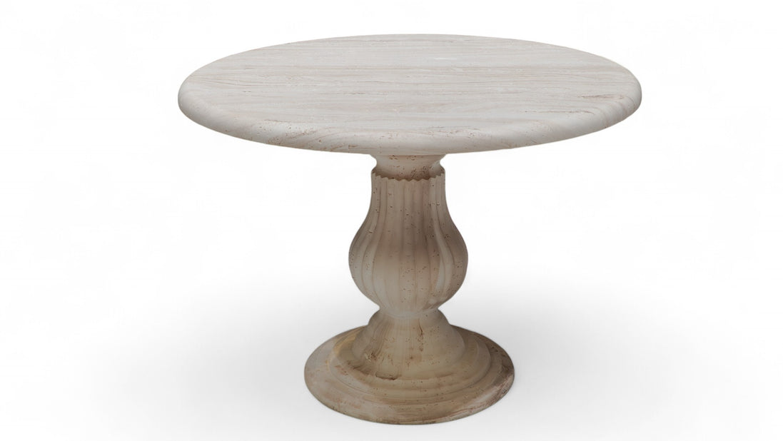 091 Round Travertine Dining Table