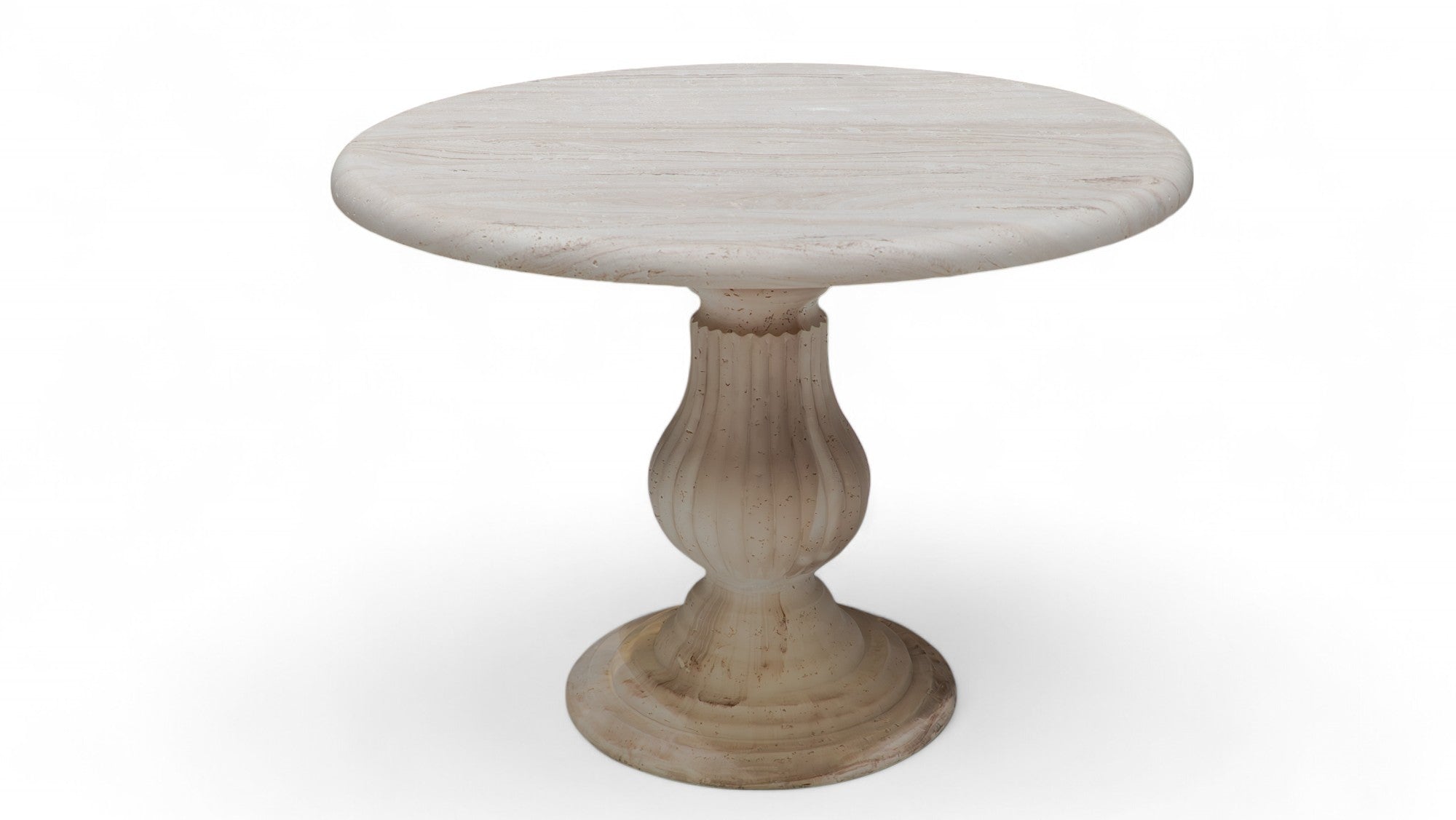 091 Round Travertine Dining Table