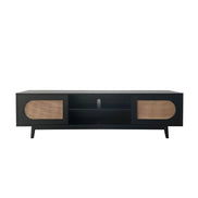 Claude Rattan Tv Unit Black 200cm