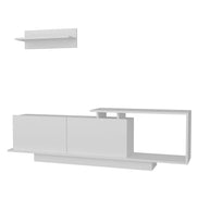 Aster TV Unit with Wall Shelves White